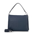 Damska crossbody trójkomorowa ze skóry granatowa 100-4E-808-7
