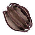 Dámska trojpriehradková crossbody kožená bordová 100-4E-808-3