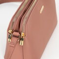 Dámska crossbody kabelka z ekokože, dvojpriehradková, ružová 99-4Y-213-P
