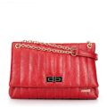 Damska crossbody z ekoskóry dwukomorowa duża czerwona 100-4Y-418-3