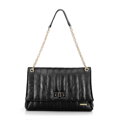 Damska crossbody z ekoskóry dwukomorowa duża czarna 100-4Y-418-1