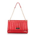 Damska crossbody z ekoskóry dwukomorowa duża czerwona 100-4Y-418-3