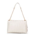 Damska crossbody z ekoskóry dwukomorowa duża kremowa 100-4Y-418-0
