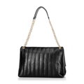 Damska crossbody z ekoskóry dwukomorowa duża czarna 100-4Y-418-1