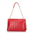 Damska crossbody z ekoskóry dwukomorowa duża czerwona 100-4Y-418-3