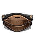 Damska crossbody z ekoskóry dwukomorowa duża czarna 100-4Y-418-1