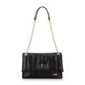 Damska crossbody z ekoskóry dwukomorowa mała czarna 100-4Y-419-1