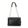 Damska crossbody z ekoskóry dwukomorowa mała czarna 100-4Y-419-1