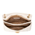 Damska crossbody z ekoskóry dwukomorowa mała kremowa 100-4Y-419-0