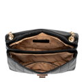 Damska crossbody z ekoskóry dwukomorowa mała czarna 100-4Y-419-1