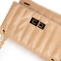 Damska crossbody z ekoskóry dwukomorowa mała beżowa 100-4Y-419-9