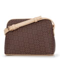 Dámska crossbody z ekokože s monogramom hnedá 99-4Y-506-4