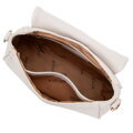 Damska crossbody z ekoskóry w przeszycia kremowa 29-4Y-609-0
