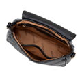 Damska crossbody z ekoskóry w przeszycia czarna 29-4Y-609-1