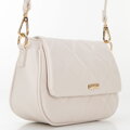 Damska crossbody z ekoskóry w przeszycia kremowa 29-4Y-609-0