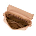 Damska crossbody z obszytą klapą beżowa 100-4Y-235-9