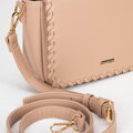 Damska crossbody z obszytą klapą beżowa 100-4Y-235-9