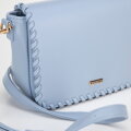 Damska crossbody z obszytą klapą niebieska 100-4Y-235-N