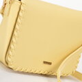 Damska crossbody z obszytą klapą żółta 100-4Y-235-Y