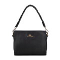 Dámska crossbody s pletenou rúčkou čierna 99-4E-011-1