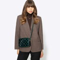 Damska crossbody ze skóry lakierowanej ciemny zielony 29-4E-025-Z