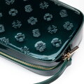 Damska crossbody ze skóry lakierowanej ciemny zielony 29-4E-025-Z