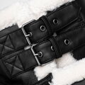 Damska kurtka oversize z imitacji skóry licowej czarna 101-9W-907-1