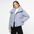 Damska kurtka oversize pikowana niebieska 95-9D-105-N