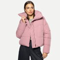 Damska kurtka oversize pikowana zgaszony róż 95-9D-105-P