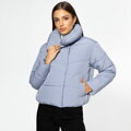 Damska kurtka oversize pikowana niebieska 95-9D-105-N