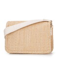 Damska crossbody z plecionki beżowo - kremowa 100-4Y-405-90