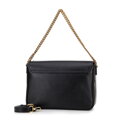 Dámska kožená crossbody s ozdobnou sponou čierna 100-4E-213-1