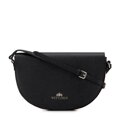 Damska saddle bag z groszkowanej skóry czarno-srebrna 29-4E-022-1S