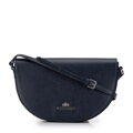 Damska saddle bag z groszkowanej skóry granatowa 29-4E-022-7