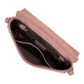Damska saddle bag z groszkowanej skóry różowa 29-4E-022-P
