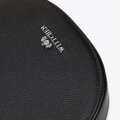 Damska saddle bag z groszkowanej skóry czarno-srebrna 29-4E-022-1S