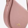 Damska saddle bag z groszkowanej skóry różowa 29-4E-022-P