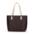 Dámska shopper kabelka s malým monogramom hnedá a béžová 99-4Y-207-4