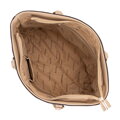 Dámska shopper kabelka s malým monogramom hnedá a béžová 99-4Y-207-4