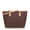Dámska shopper kabelka s monogramom, hnedá 99-4Y-503-4