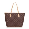 Dámska shopper kabelka s monogramom, hnedá 99-4Y-503-4