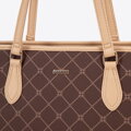 Dámska shopper kabelka s monogramom, hnedá 99-4Y-503-4