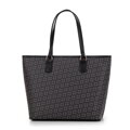 Dámska shopper kabelka so strapcom a monogramom čierna 99-4Y-505-1
