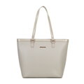 Dámska shopper kabelka z ekokože sivo-zlatá 100-4Y-006-8G