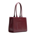 Damska shopperka z imitacji skóry z dekoracyjną plecionką bordowa 101-4Y-401-3