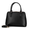 Dámska shopper kabelka s reliéfnym monogramom na prednej strane čierna 99-4Y-233-1