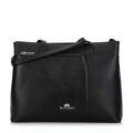 Dámska shopper kabelka z hrachovej kože, čierna a strieborná 29-4E-628-1S