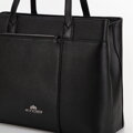 Dámska shopper kabelka z hrachovej kože, čierna a strieborná 29-4E-628-1S