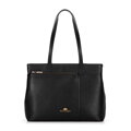 Dámska shopper kabelka z jemnej kože, čierna 29-4E-628-G1