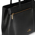 Dámska shopper kabelka z jemnej kože, čierna 29-4E-628-G1
